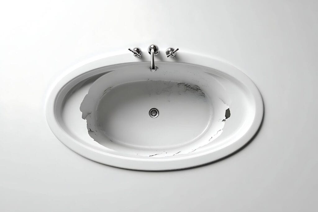 A white oval bathtub with a drain positioned elegantly for a modern bathroom setting