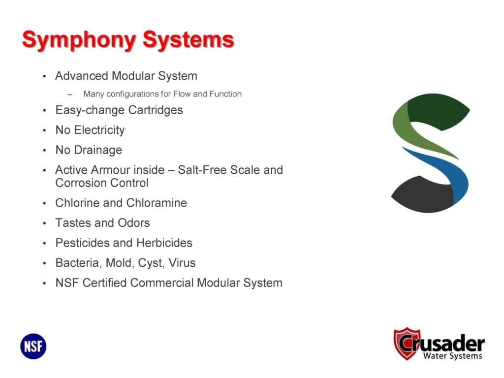 Features offering Crusader water softner