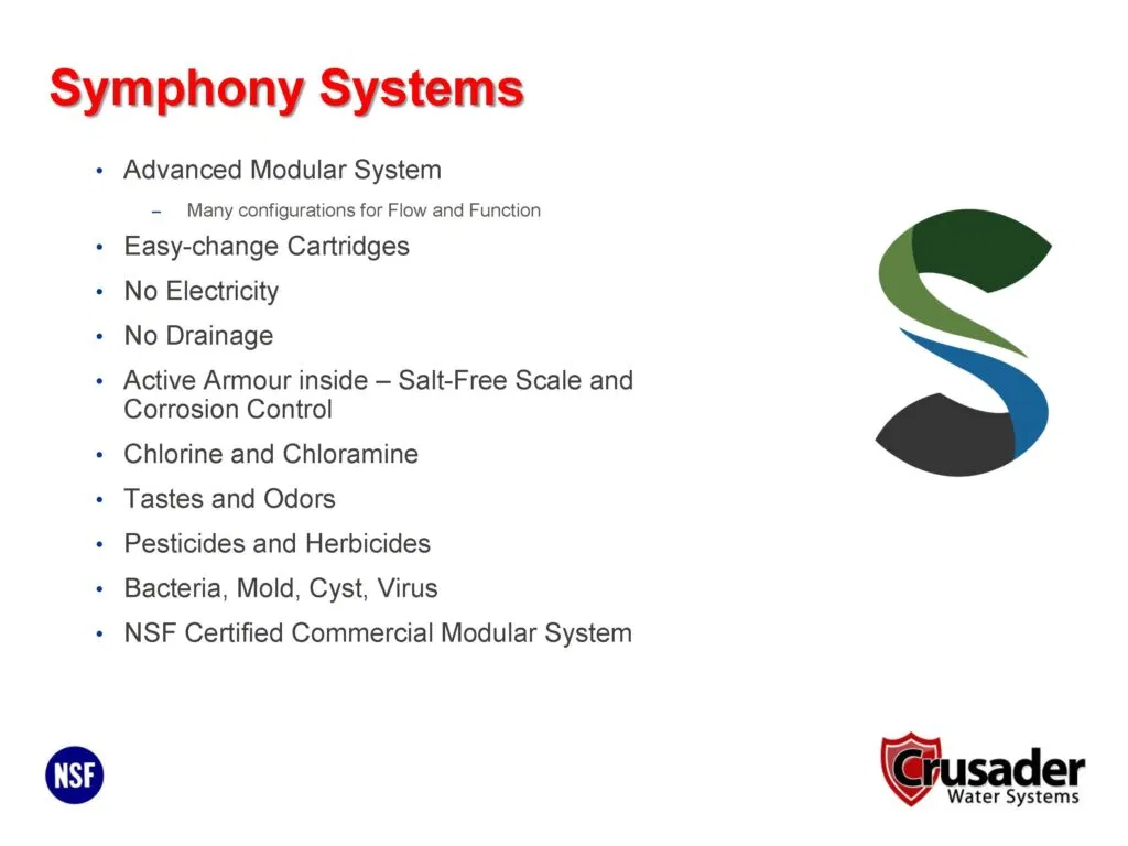 Features offering Crusader water softner